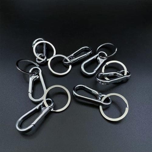 Total: 5 Pieces Material: Zinc Alloy Carabiner Small Carabiner Stainless Steel Carabiner Waist Tool Carabiner Triangle Ring Key Holder Stainless Steel