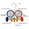 R134a Air Conditioning Pressure Gauge with Hose and Hook 3 Way AC Diagnostic Manifold Gauge Set Freon For R12 R22 R404A R134a