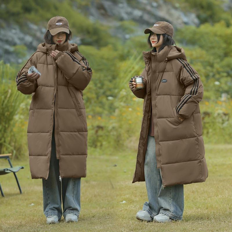 Medium and Long Down Cotton-padded Clothes for Women's Winter New Over-knee Students Loose Large Size Thickened Cotton-padded Jackets, Bread Clothes