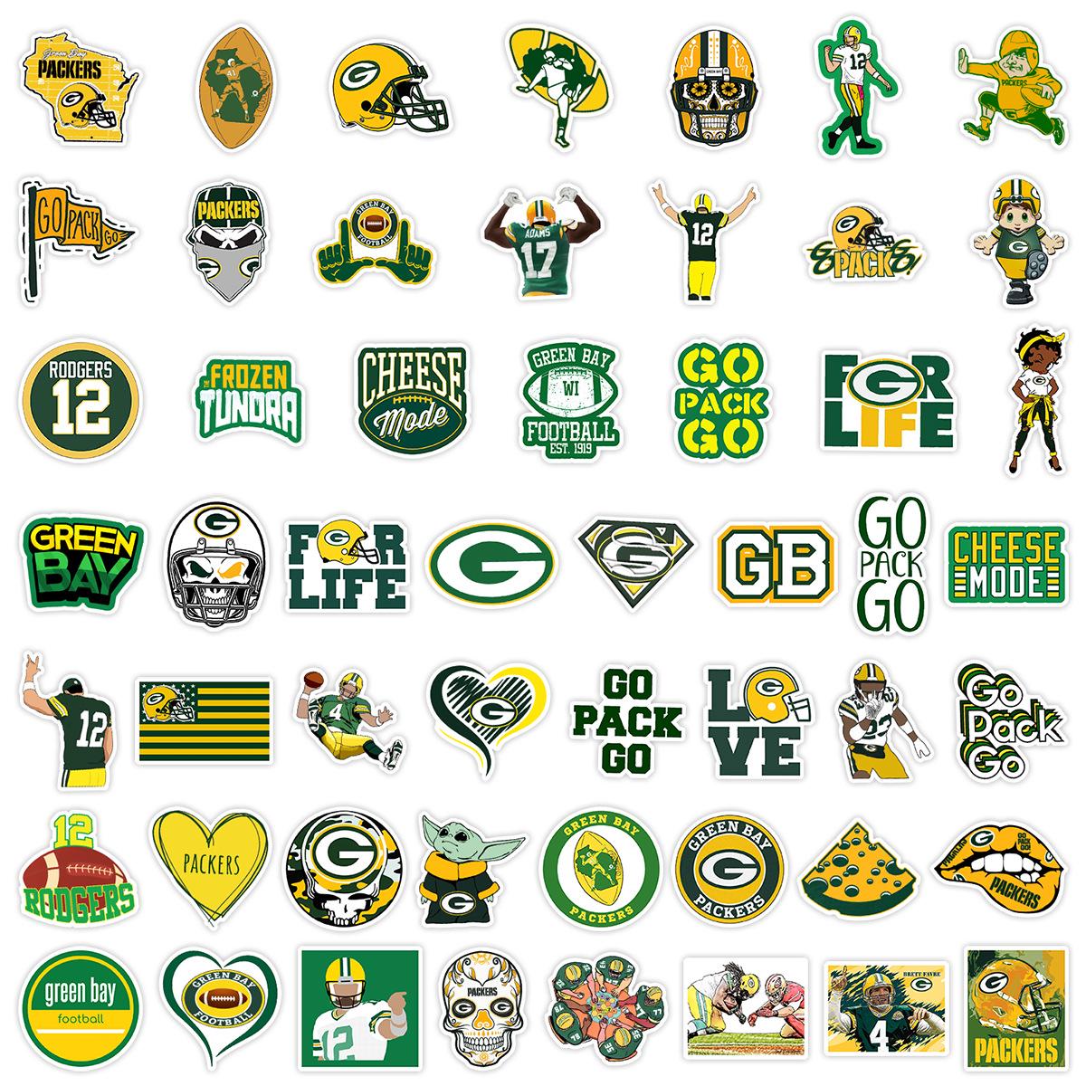 50pcs Nordic-American Football Team Graffiti Stickers - Waterproof Decorative Stickers for Water Bottles and Luggage