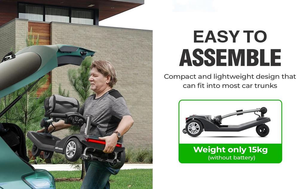 E-Scooter Sweetrich Air Classic Elektroroller Faltbar 250W 24V 12Ah 6" 7,5" Räder Leichter faltbarer E-Scooter mit 360° drehbarem Sitz