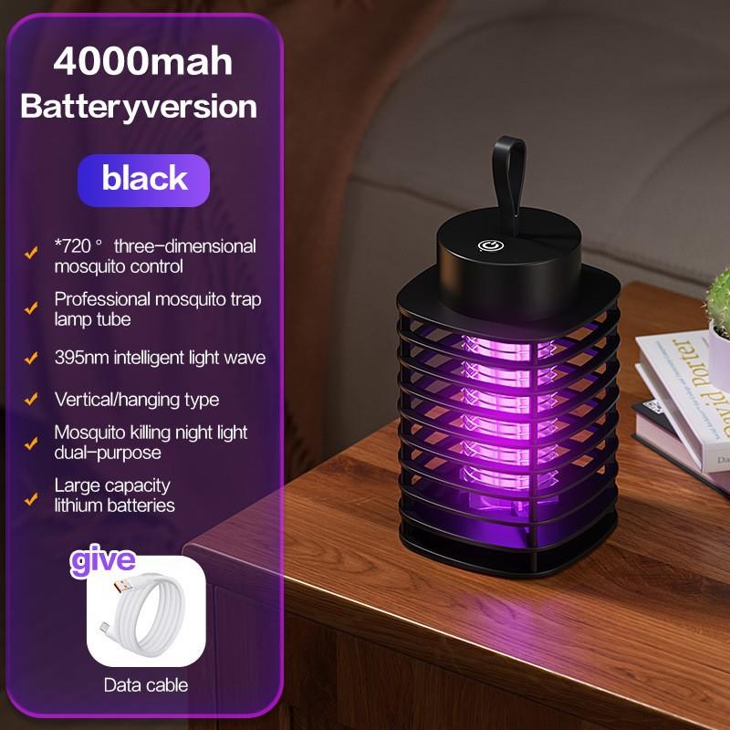 Indoor LED Mosquito Killer Lamp USB Rechargeable Mosquito Repellent Device Wall Mountable Mosquito Trap for Home and Office Use One Size