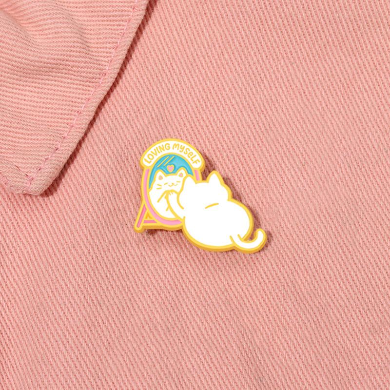 Adorable Design Cat Alloy Brooch Charming Decorative Badge For Outfits Trendy