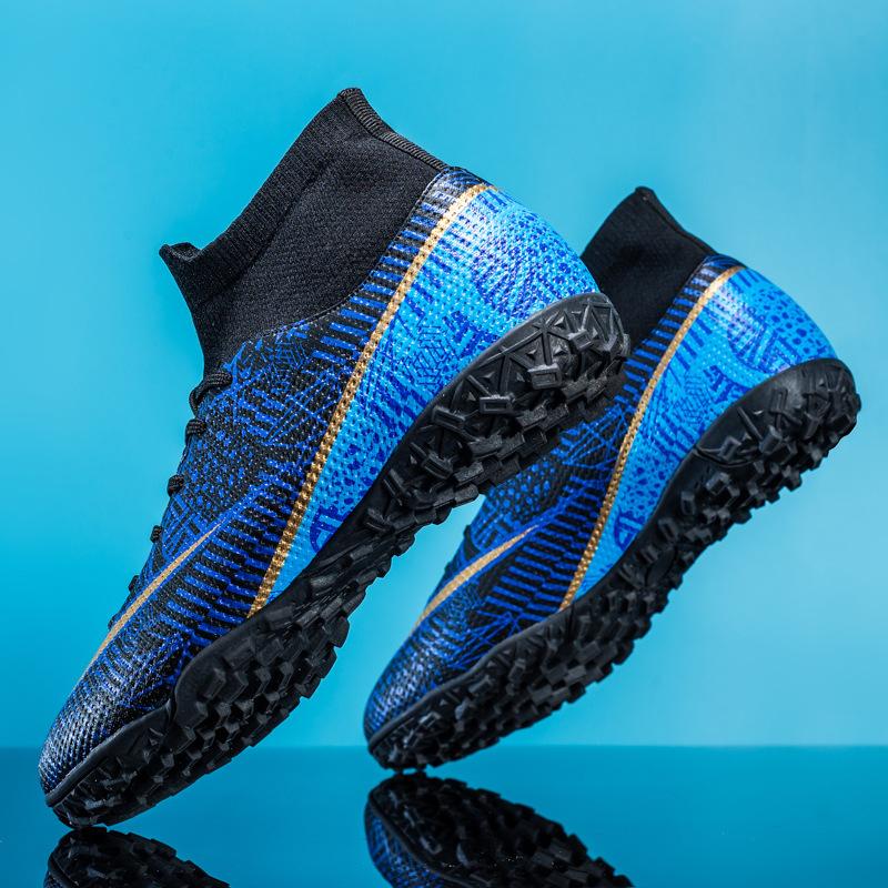 2398 High-top Football Shoes Men and Women Children Broken Nails Artificial Turf Long Nails Student Competition Training Shoes