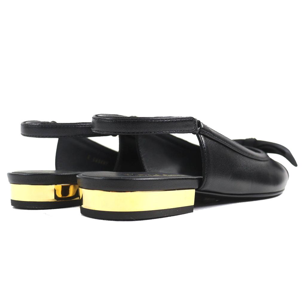 Pristine CHANEL Pumps COCO Mark Ribbon Black Lamb Leather Women 35.5 G45689 Used
