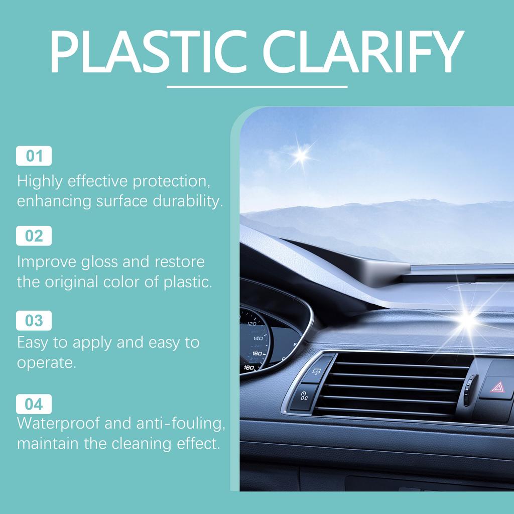 Car Interior Refurbishment Agent With Spong Towel Auto Plastic Rubber Back To Black Gloss Restorer Spray Car Care Coating