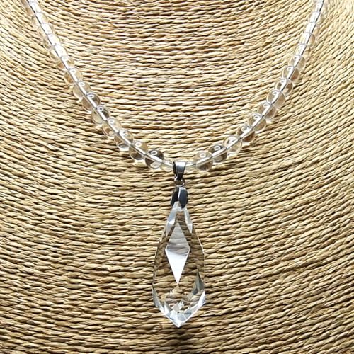 [Ishimachi] Good Fortune, Purification, Natural Stone, Rock Crystal Pendant Top Included, Original Necklace, Power Stone