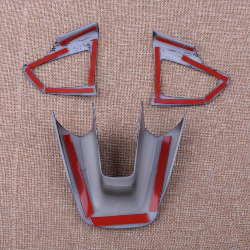 3pcs Carbon Fiber Style Interior Steering Wheel Decoration Moilding Frame Cover Trim Fit For Ford Focus 2015 2016 2017 2018