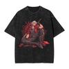 Devil May Cry Dante Manga Washed TShirt DMC Graphic Print TShirts for Men Women Clothing Cotton Oversized Short Sleeve Tees