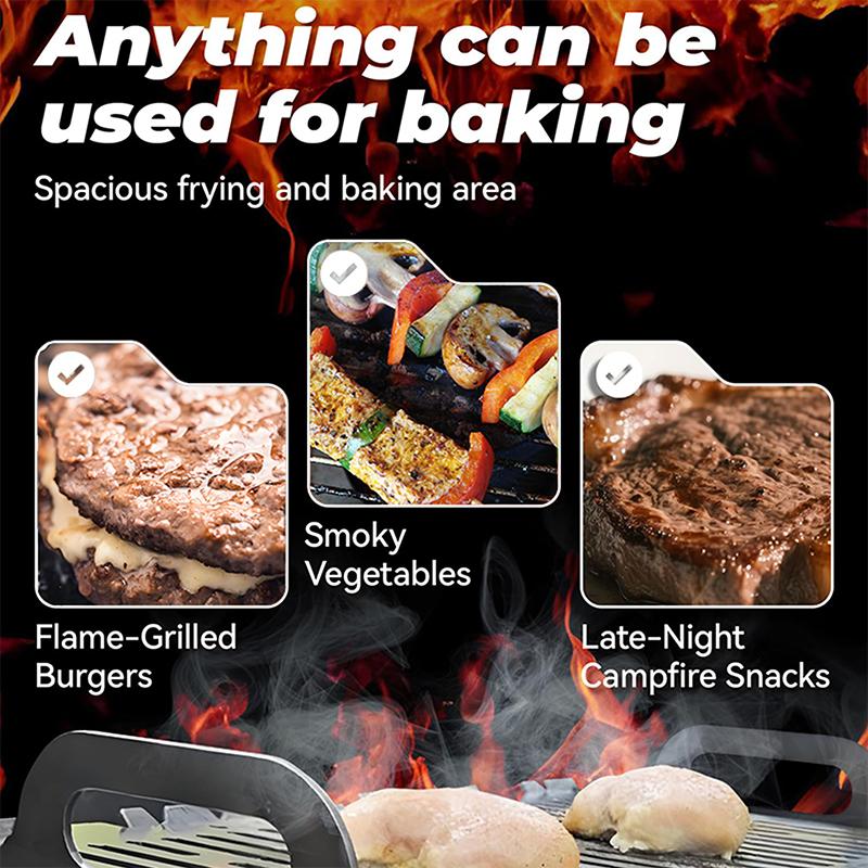 Slot Grill, Collapsible Bbq Grill For Easy Storage, Steel Portable Folding Charcoal And Wood Fuel Barbecue Rack