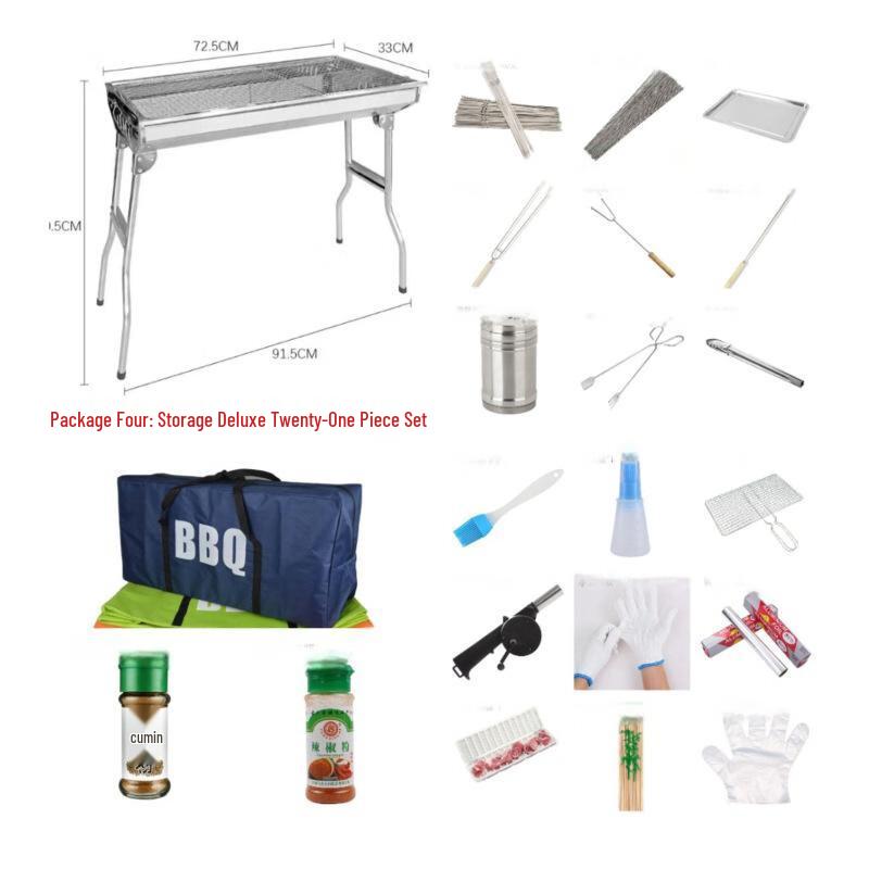 ZISIZ Folding Stainless Steel BBQ Grill