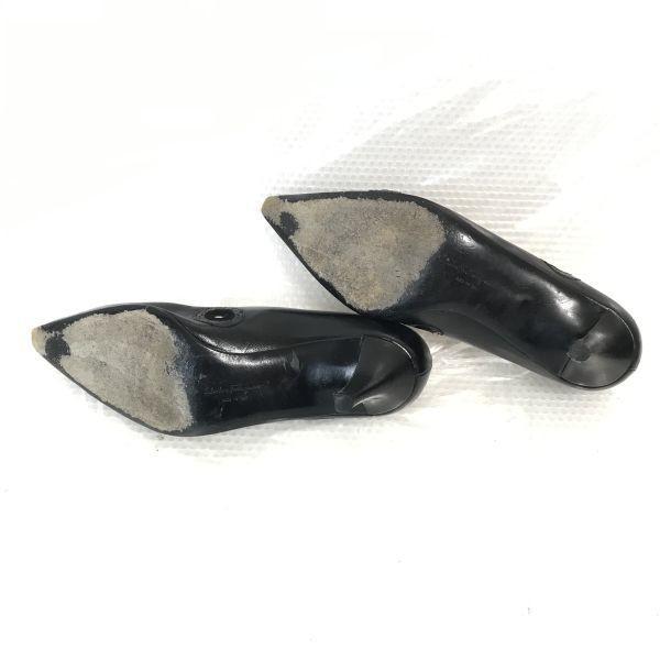 Salvatore Ferragamo Pointed Toe Pumps Size 5.5C 22.0 Black High Heel Shoes Pumps(USED)