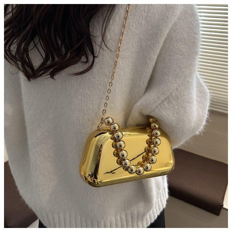2025 New Hot Style Fashion Acrylic Box Shoulder and Crossbody Bags Gold and Silver Hasp Personality Super Cool Women’s Handbags