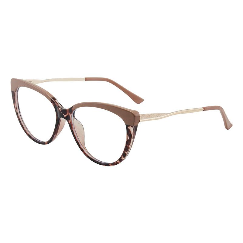 

Оправа очков Tr90 Anti-Blue Cat Eye Retro, персонализированные плоские очки, металлические трендовые очки