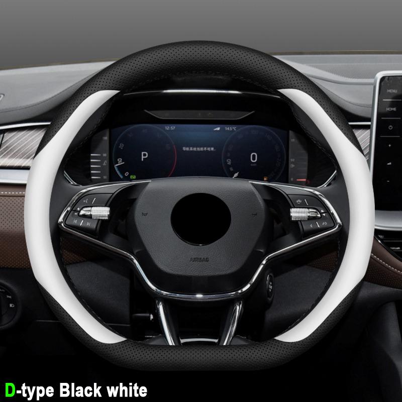 High Quality Leather Car Steering Wheel Cover Wrap for Skoda Octavia Rapid Superb Fabia Kodiaq Kamiq Anti-Slip Auto Accessories