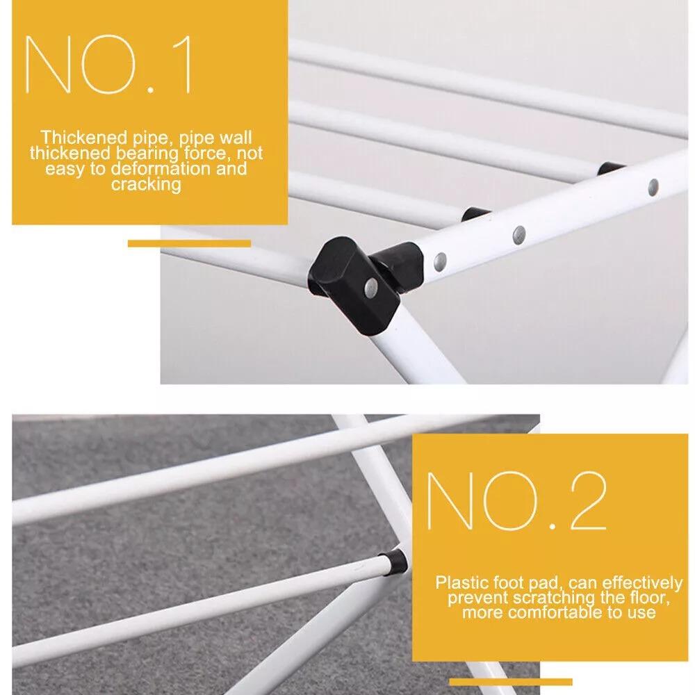 Retractable Floor Rack Hanger Coat Rack Multi-ayer Clothes Drying Rack Clothes Horse Home Drying Room Organizer Shelf