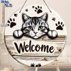 2D Flat Wooden Welcome Sign, A Minimalist Cat-Themed Home Decor Hanging Ornament, Nurseries, Vintage Home Decor Wall for Bar Kitchen