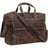 Vintage Herren Leder 17" Laptop Aktentasche Reise Übernachtung Umhängetasche Satchel