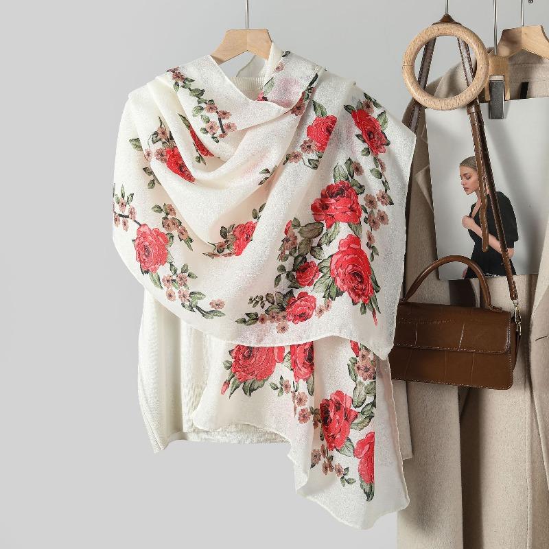 Women's Xinjiang retro printed headscarf spring and autumn travel photo wearing scarf cape hot sale