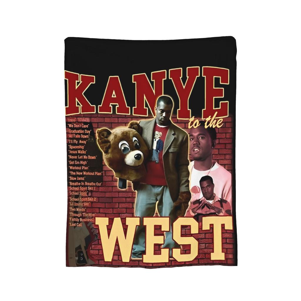 Kanye West Blanket Fleece Spring/Autumn Cute Bear Multifunction Lightweight Throw Blanket for Home Bedroom Quilt