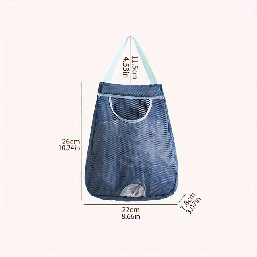 Wall-Mounted Mesh Garbage Bag Dispenser - Washable Plastic Bag Holder & Storage Organizer For Kitchen