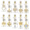 Heart Bow Pendant Belly Button Ring For Women Girls Body Piercing Stainless Steel Navel Ring Beach Jewelry