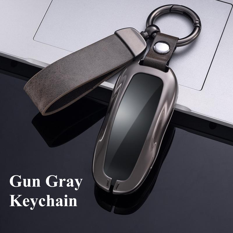 Fashion Metal Auto Intelligent Key Fob Case Cover Remote Fit For Tesla Model 3 Model Y Key Fob Housing Bag Mount Protector Auto Accessories
