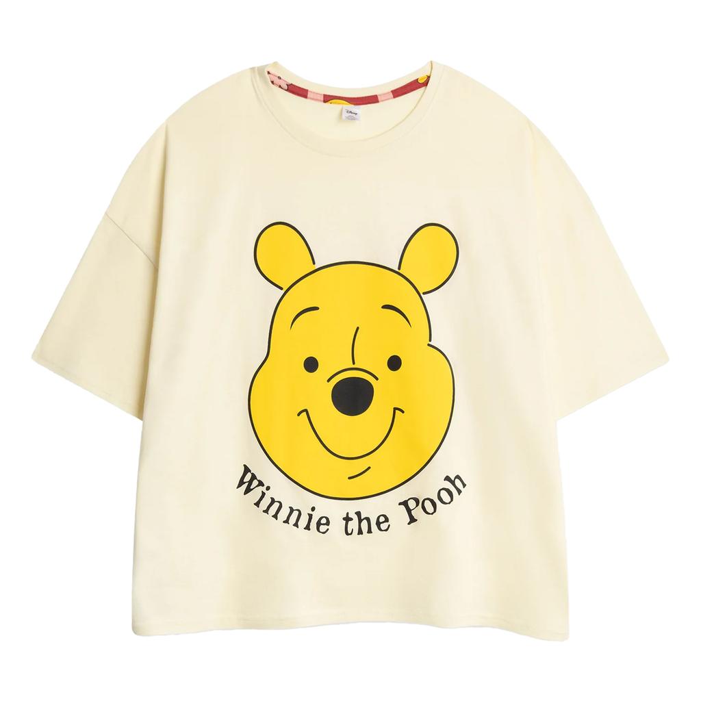 Winnie the Pooh Womens/Ladies Face Short-Sleeved Long Pyjama Set