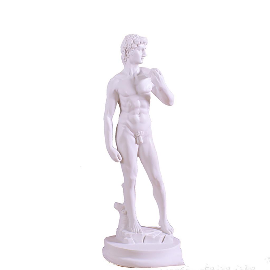 Classical Male Figure Statue White Decorative Sculpture for Home Office Desk Shelf Living Room Decor