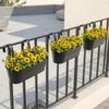 3 Pieces Railing Planter Matte Black Hanging Metal Flower Box for Apartment Dwellers,