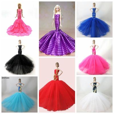 Vestido de sirena para muñeca Barbie, ropa formal, vestido de novia de cola de pez, vestido de fiesta para muñeca Barbie, ropa hecha a mano, vestidos de juguete