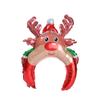 1/5pcs Kids Christmas Inflatable Balloon Headband Headdress Cartoon Santa Claus Elk Pattern Decorative Gifts for Holiday Scenes