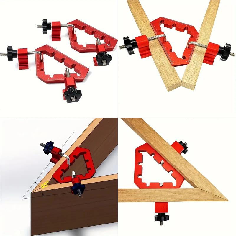 1 Set 45/90 Grad Holzbearbeitung Dreieck Klemmen Set Aluminium Legierung Rechtwinklig Klemme Schreiner Werkzeuge Für Schränke Schubladen Rahmen