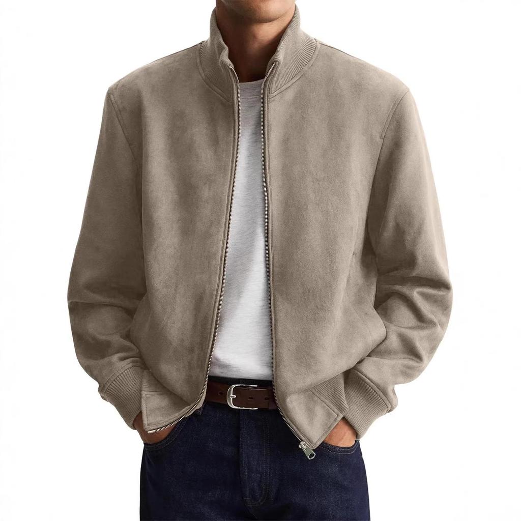 Men's Trendy Spring Business Casual Jacket - Anti-Wrinkle, Long Sleeve, Stand Collar, Zipper Hoodie