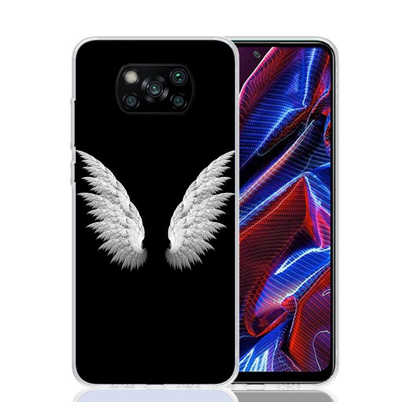 

Angel Wings Feather Phone Case For Xiaomi Poco X7 X6 X5 Pro F7 Ultra Redmi 15C 15 13 13C 12 12C 10 10A 10C 9 9A 9C 9T Cover Poco Redmi 15C 4G