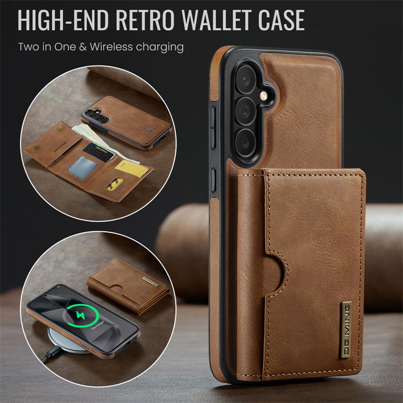 Magnetische 2-in-1 Abnehmbare Flip Leder Handyhülle für Samsung Galaxy S25 FE S25 Edge S24 Plus S23 S22 S21 Ultra Brieftasche Kartenfach Rückseite Abdeckung Coque