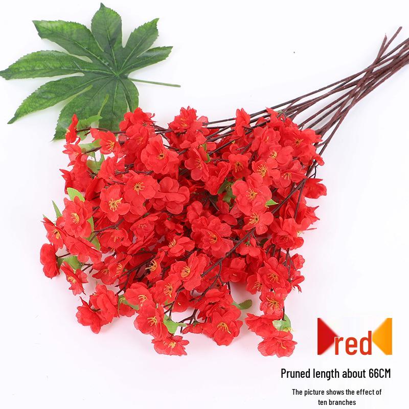 Artificial Cherry and Peach Blossom Branches for Indoor/Outdoor Decoration, Wedding Decor, Pear Flowers, Faux Silk Ceiling Rattan