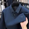 Yalu Men's Fleece-Lined Thermal Knit Sweater with Mock Layer Design
