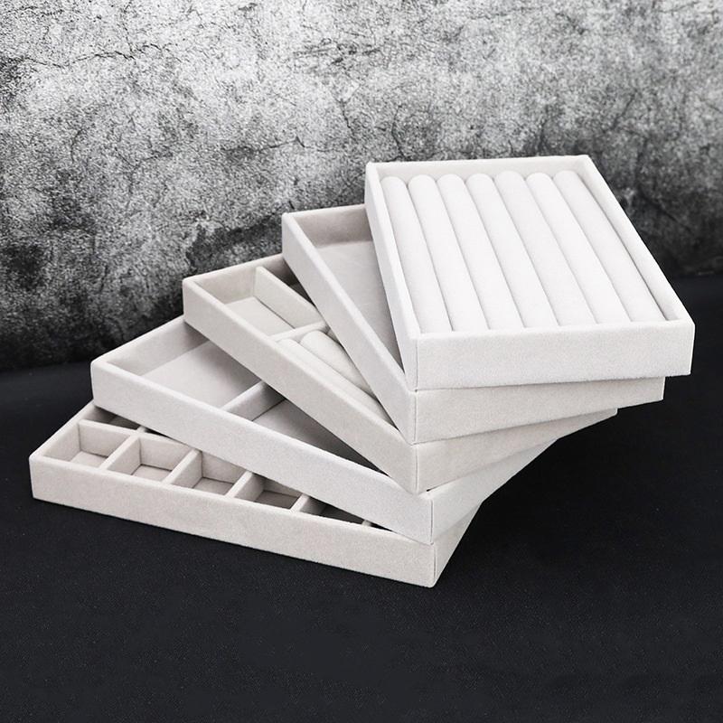Velvet Jewelry Box Tray Storage Jewellery Holder For Ring Earrings Necklace Bracelet Display Box For Jewelry Classification Box