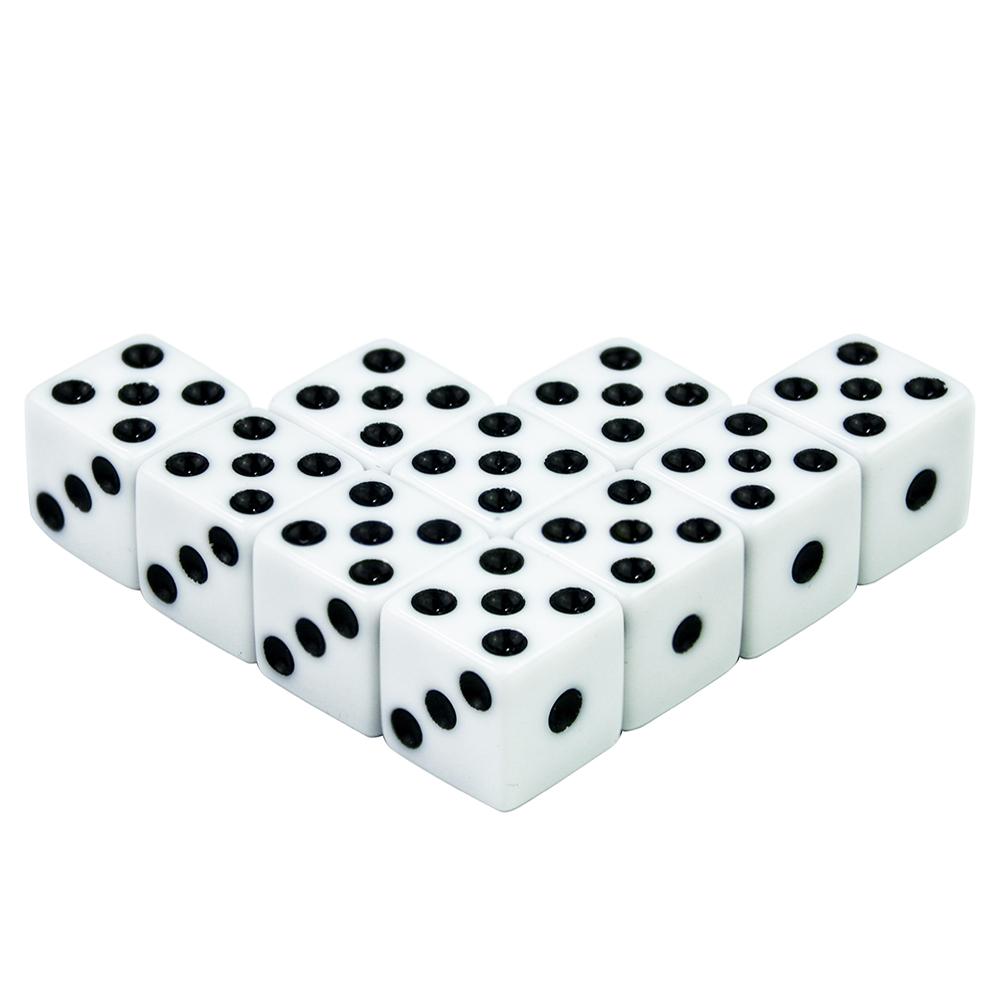 10pcs Standard Plastic 12mm Game White Dice Die Toy New Outdoorliving 9 Colors Stylish Appearance Durable Quality Practical Daily Use