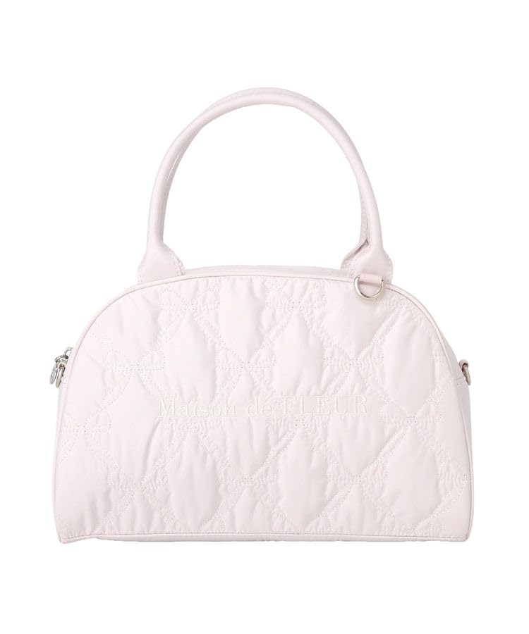 

Maison de FLEUR Ribbon Quilted 2-Way Boston Bag, Pink, F, Handbag, 08001146900