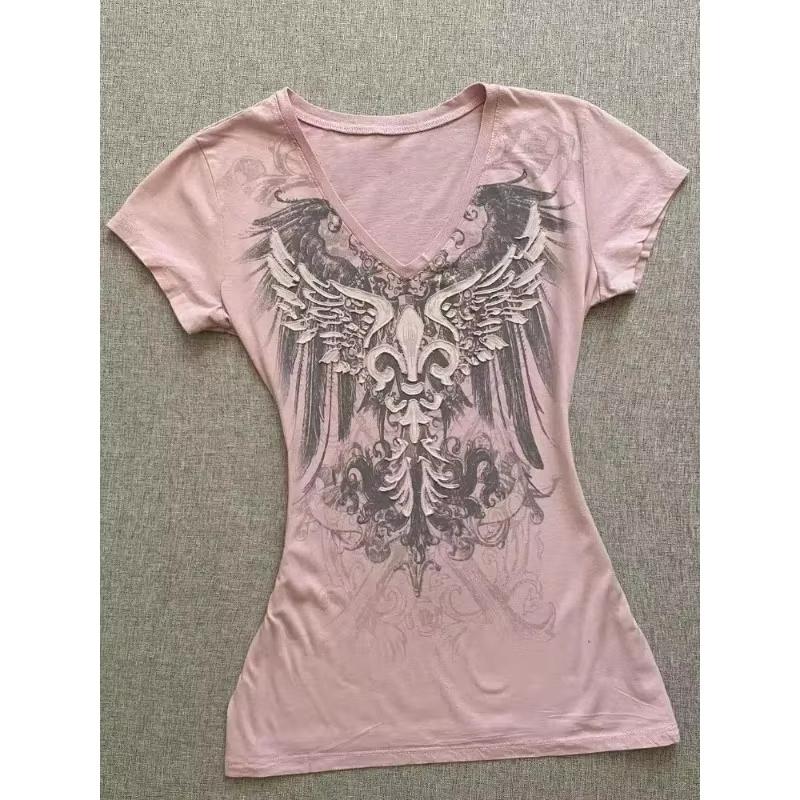 

Американская винтажная поддельная футболка из двух частей женская уличная хип-хоп готика Харадзюку гранж Y2k укороченные топы черные черепа панк футболки S