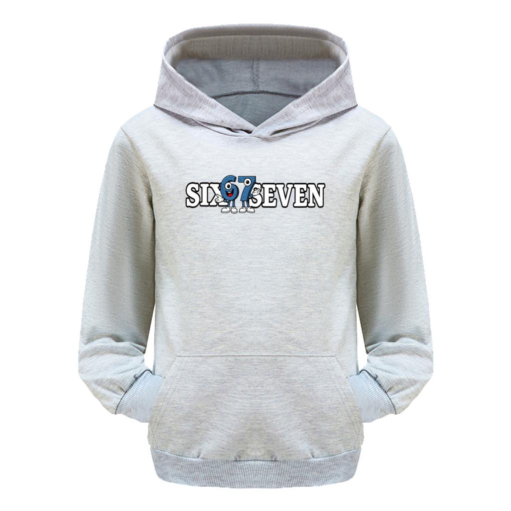 5388 Kids Boys Girls Steal a Brainrot 67 Printed Casual Long Sleeves Hoodies with Pocket