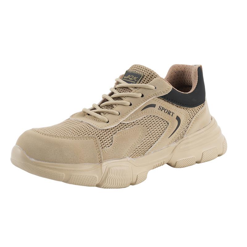 

Four Seasons Men s Anti-Smash & Anti-Puncture Low-Top Work Safety Shoes Khaki; 45