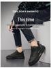 Men's Trendy Black Leather Waterproof Non-slip Sneakers - Breathable and Versatile for Spring Casual Sports