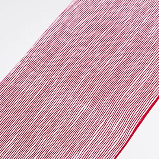 Kamawanu Tenugui with Red Made in 33cm x Prime Minister Red Chū-sen (Tenugui) Stripes, Japan, Size 90cm, 100% Cotton, (Auspicious/Classic Pattern)