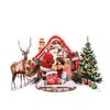 Merry Christmas 3D Greeting Card Creative PopUp Card 3D Forest Santa Reindeer Snowy Scenes Element 3D Postcard Holiday Supplies