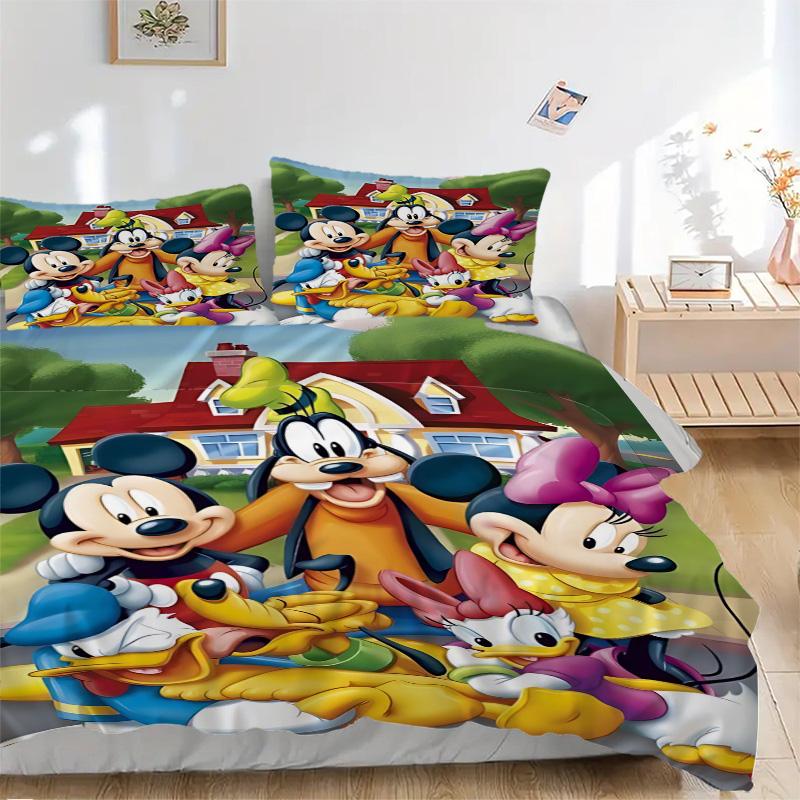 Mickey Friends Adventure Print 3Pcs Bedding Setduvet Cover With 2 Bedropillowcase Home Birthday Gift
