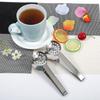 2pcs Kitchen Craft Tool Stainless Steel Round Tea Bag Tongs Squeezer Holder Grip