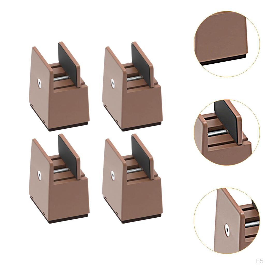4 Pack Bed Leg Risers, Furniture Riser Blocks, Height Extensions for Desk Table, Living Room